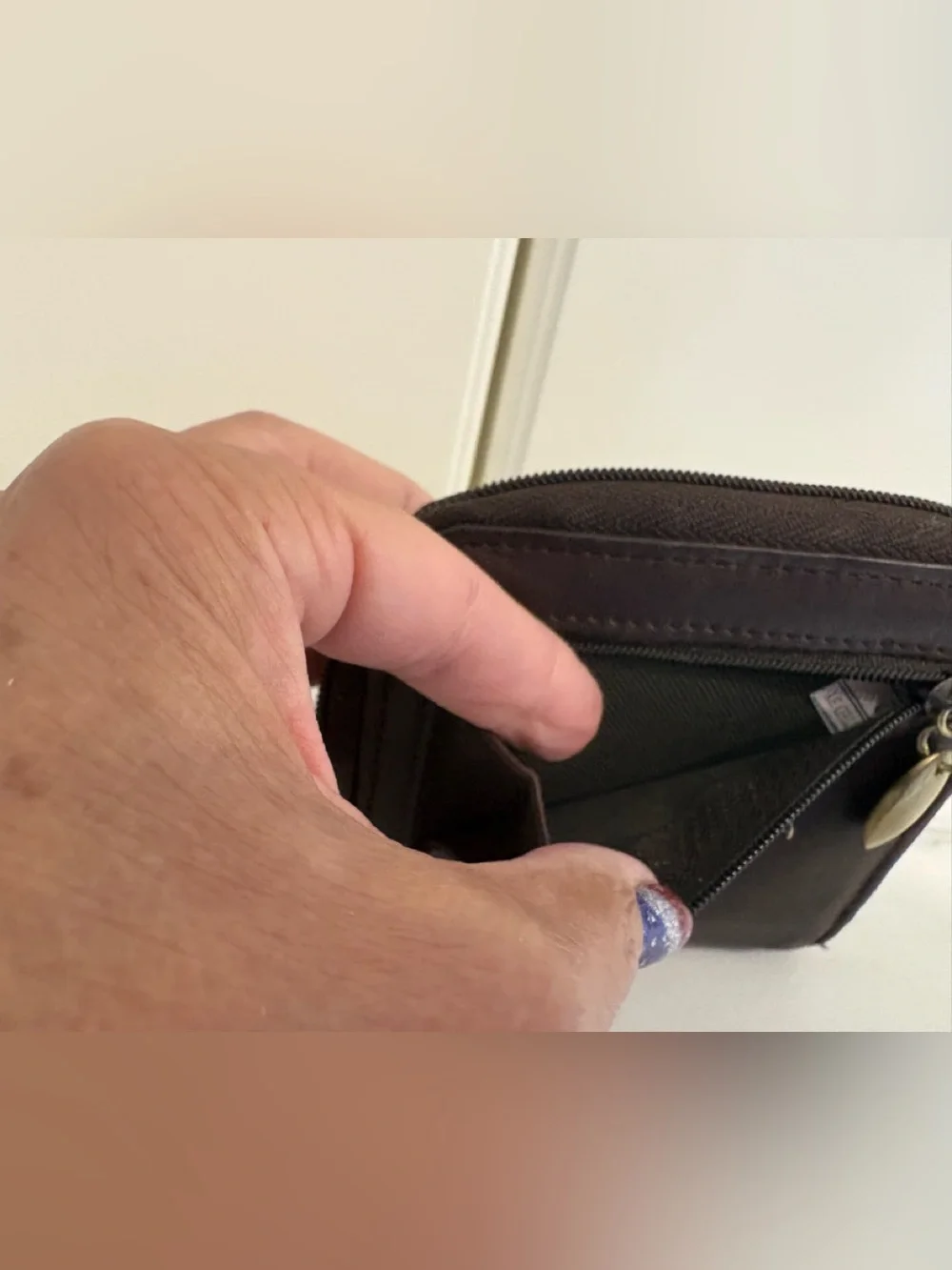Relic Dark Brown Leather Zip-Around Wallet with Front Flap